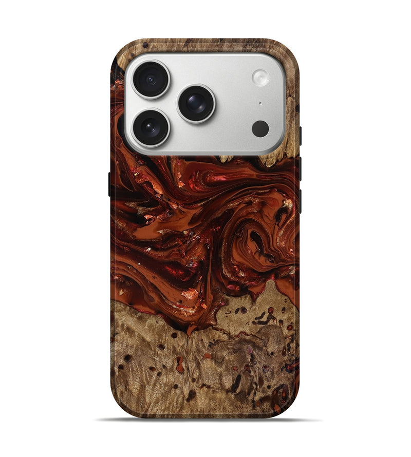 iPhone 17 Pro Wood Live Edge Phone Case - Deena (Red, 818021)