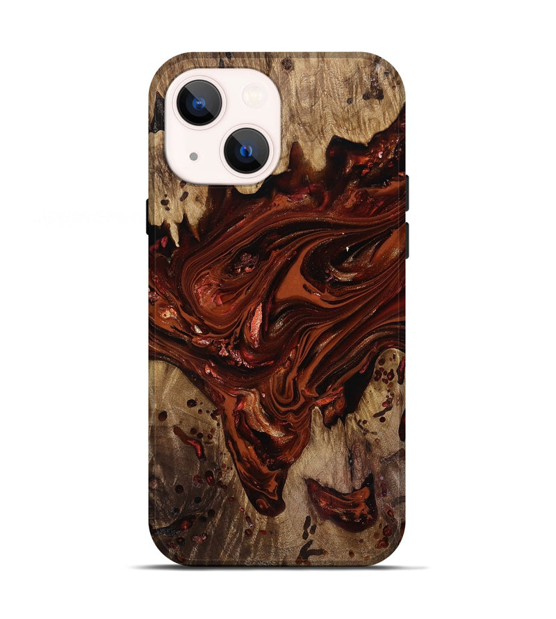 iPhone 13 Wood Live Edge Phone Case - Kaylin (Red, 818022)