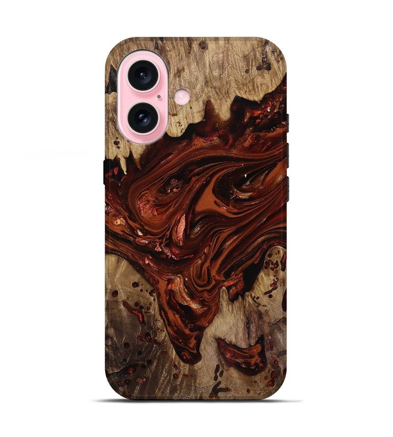 iPhone 17 Wood Live Edge Phone Case - Kaylin (Red, 818022)