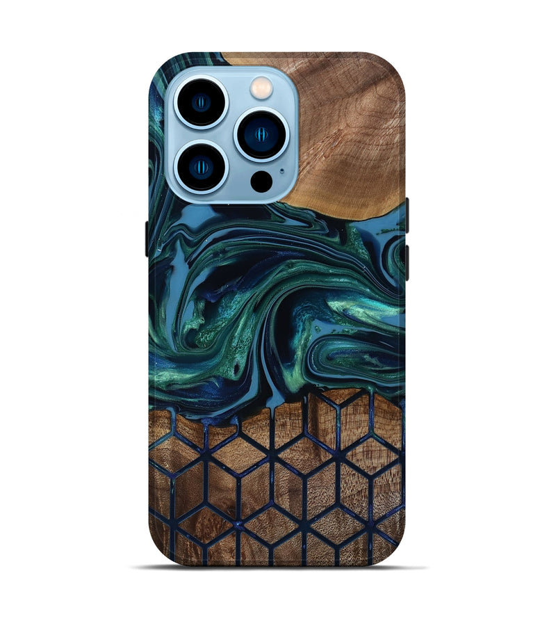 iPhone 14 Pro Wood Live Edge Phone Case - Myrtice (Pattern, 818023)