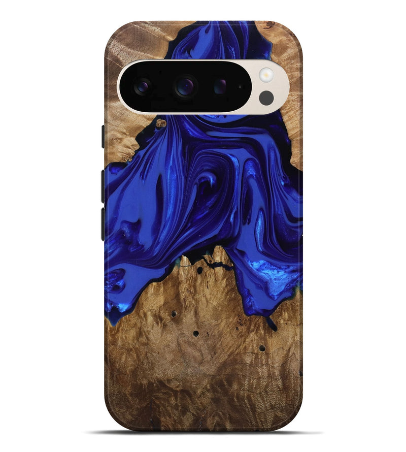 Pixel 10 Pro XL Wood Live Edge Phone Case - Rogers (Blue, 818032)