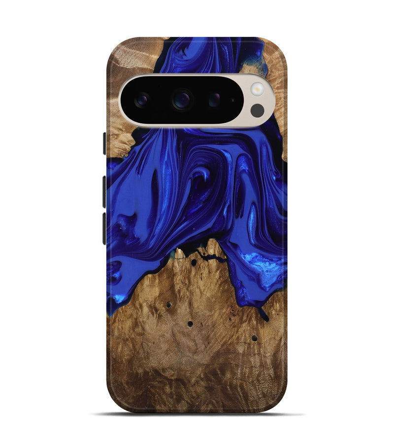 Pixel 9 Pro Wood Live Edge Phone Case - Rogers (Blue, 818032)