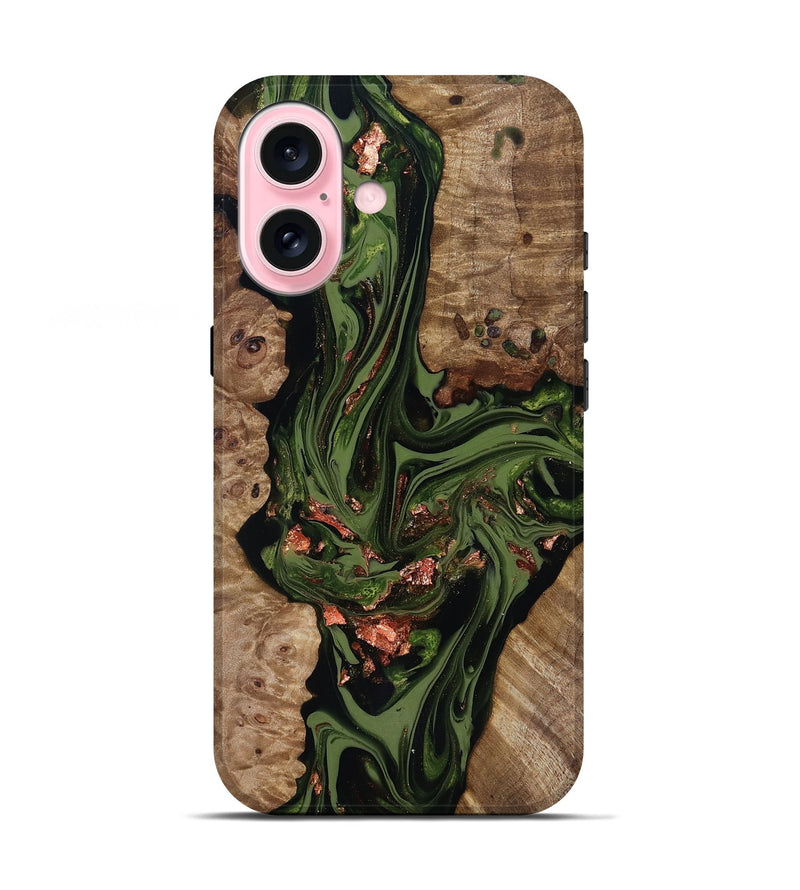 iPhone 17 Wood Live Edge Phone Case - Brooks (Green, 818034)