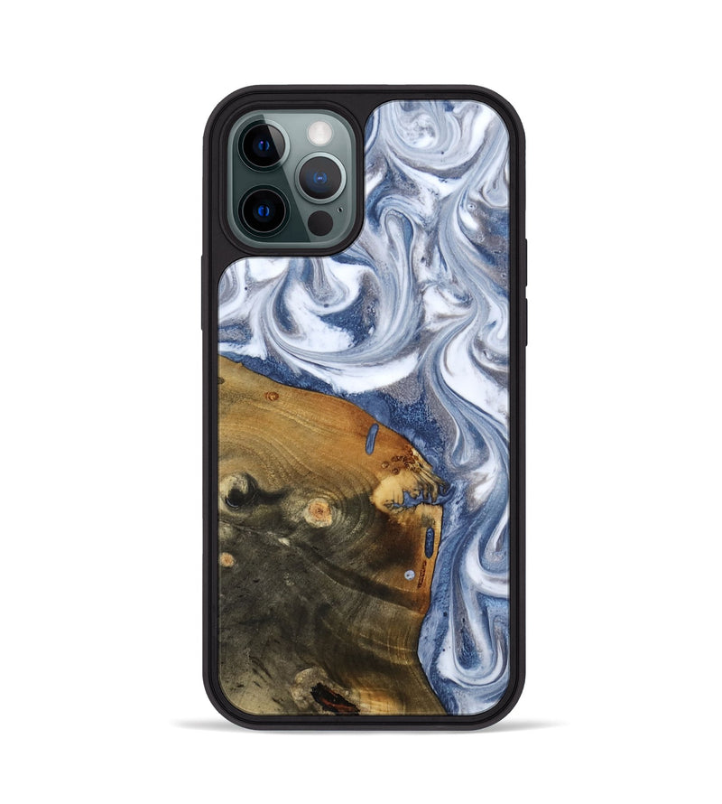 iPhone 12 Pro Wood Phone Case - Dario (Blue, 818047)