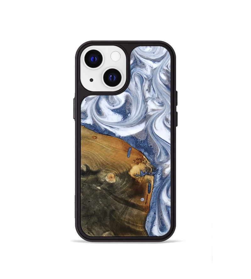 iPhone 13 mini Wood Phone Case - Dario (Blue, 818047)