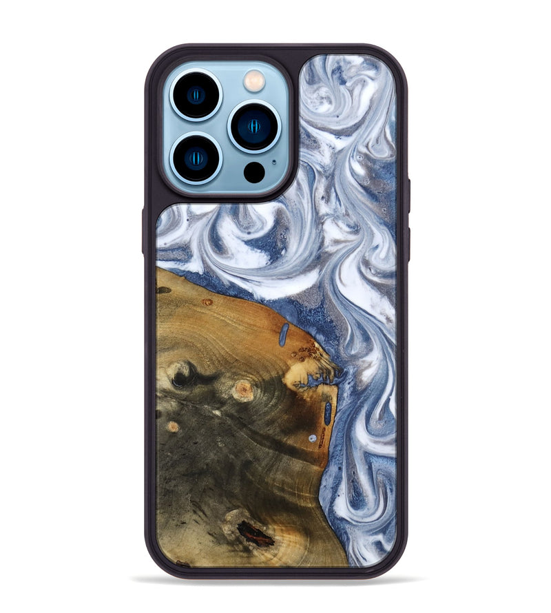 iPhone 14 Pro Max Wood Phone Case - Dario (Blue, 818047)