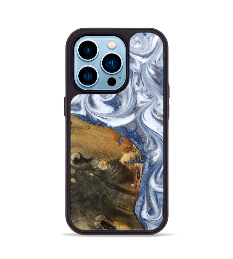 iPhone 14 Pro Wood Phone Case - Dario (Blue, 818047)