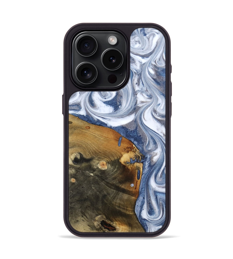 iPhone 15 Pro Wood Phone Case - Dario (Blue, 818047)