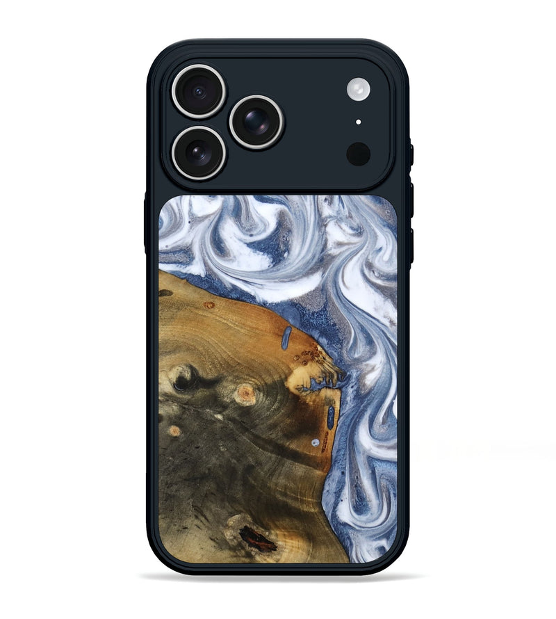 iPhone 17 Pro Max Wood Phone Case - Dario (Blue, 818047)