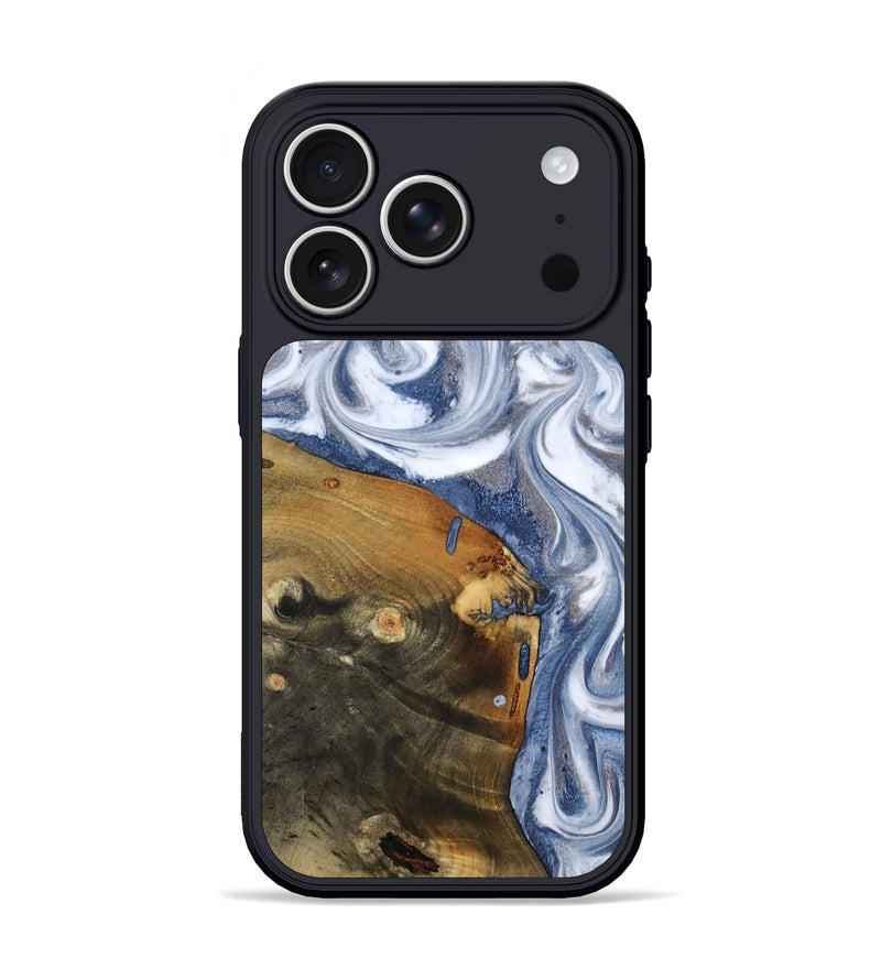 iPhone 17 Pro Wood Phone Case - Dario (Blue, 818047)