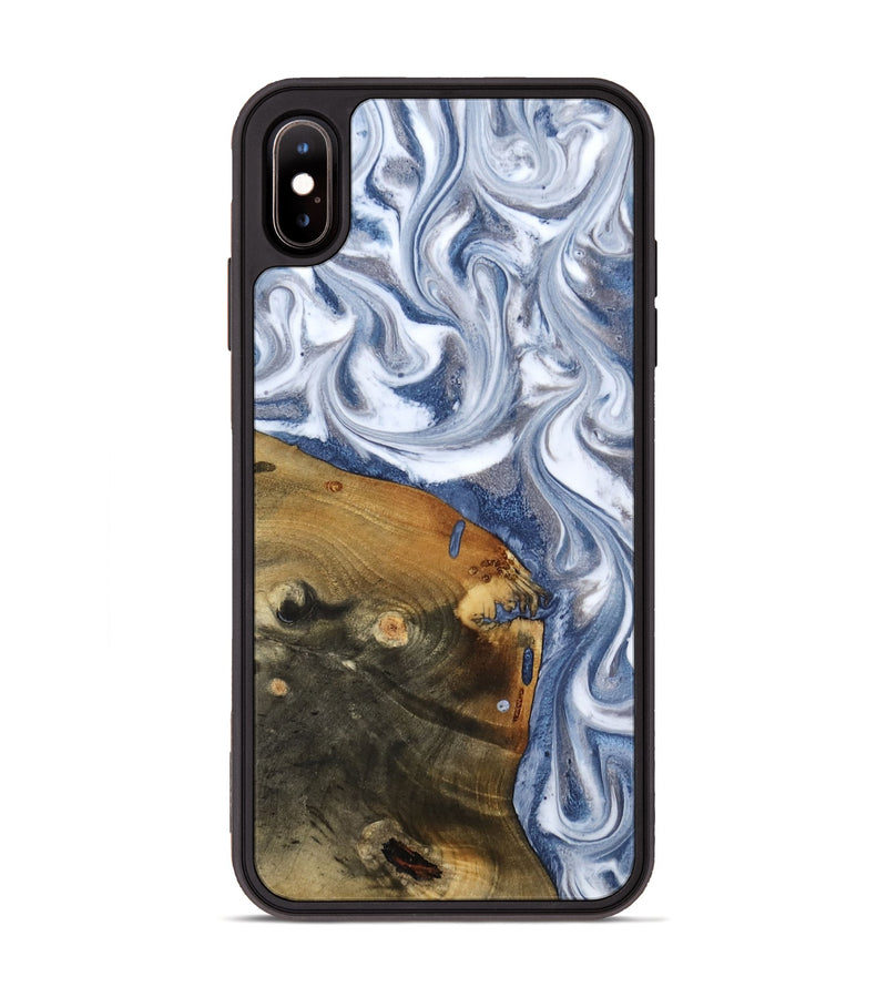 iPhone Xs Max Wood Phone Case - Dario (Blue, 818047)