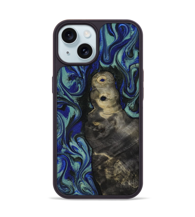 iPhone 15 Wood Phone Case - Alaiya (Blue, 818050)