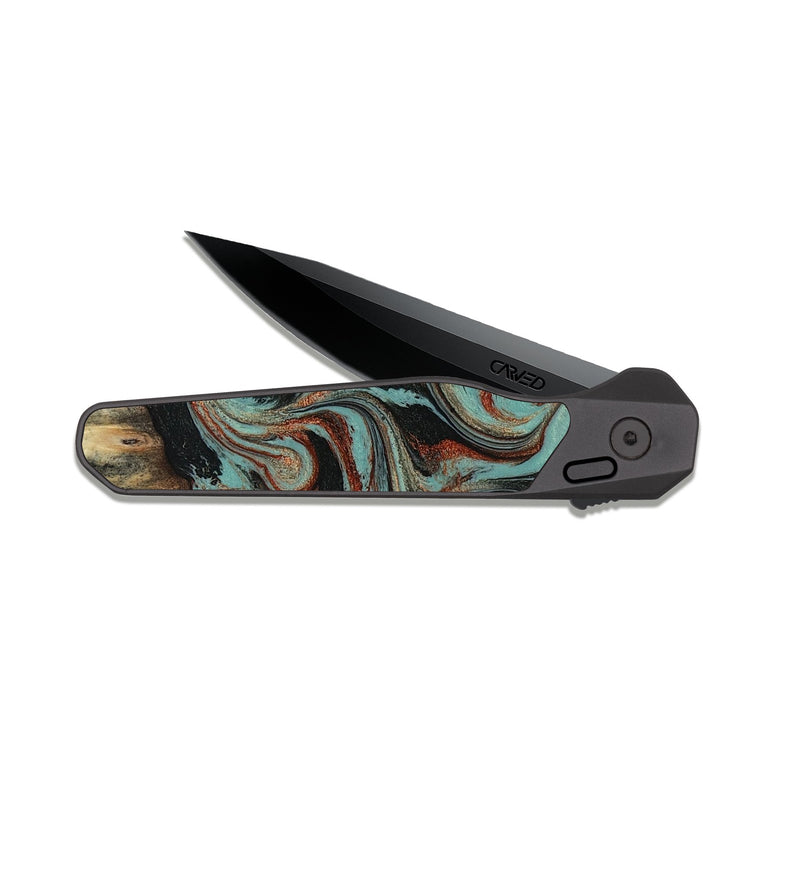 EDC Dark Slate Wood Pocket Knife - Tim (Green, 818052)