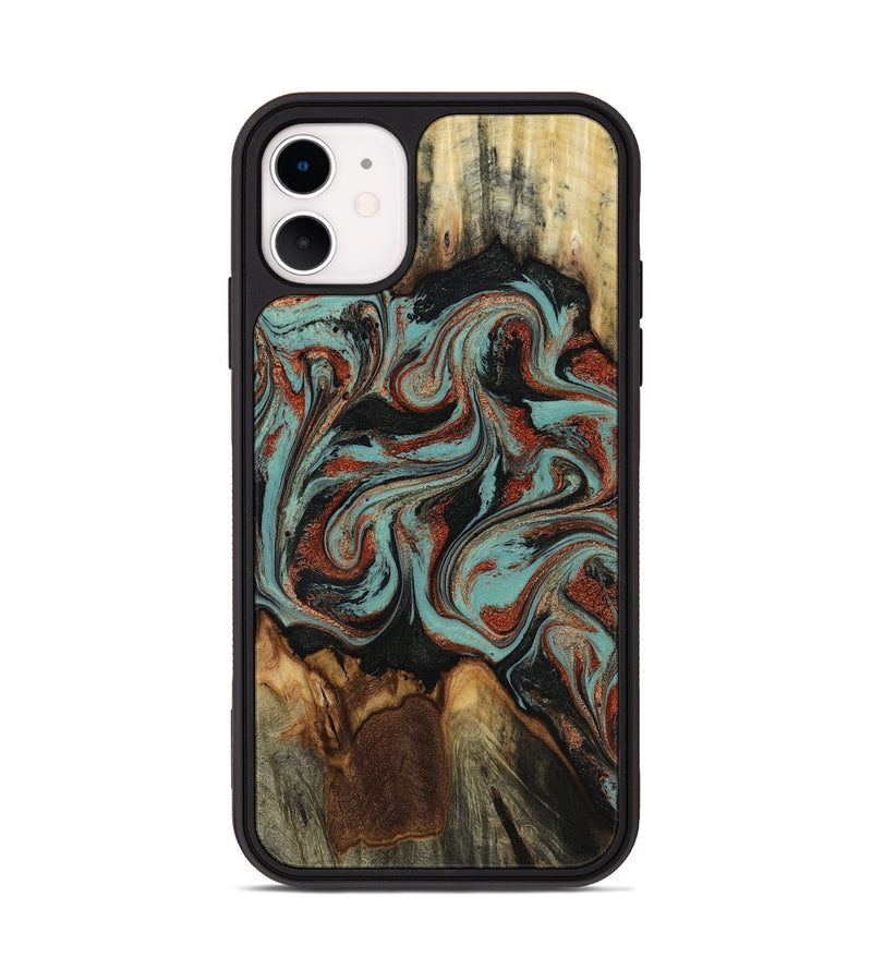 iPhone 11 Wood Phone Case - Tim (Green, 818052)