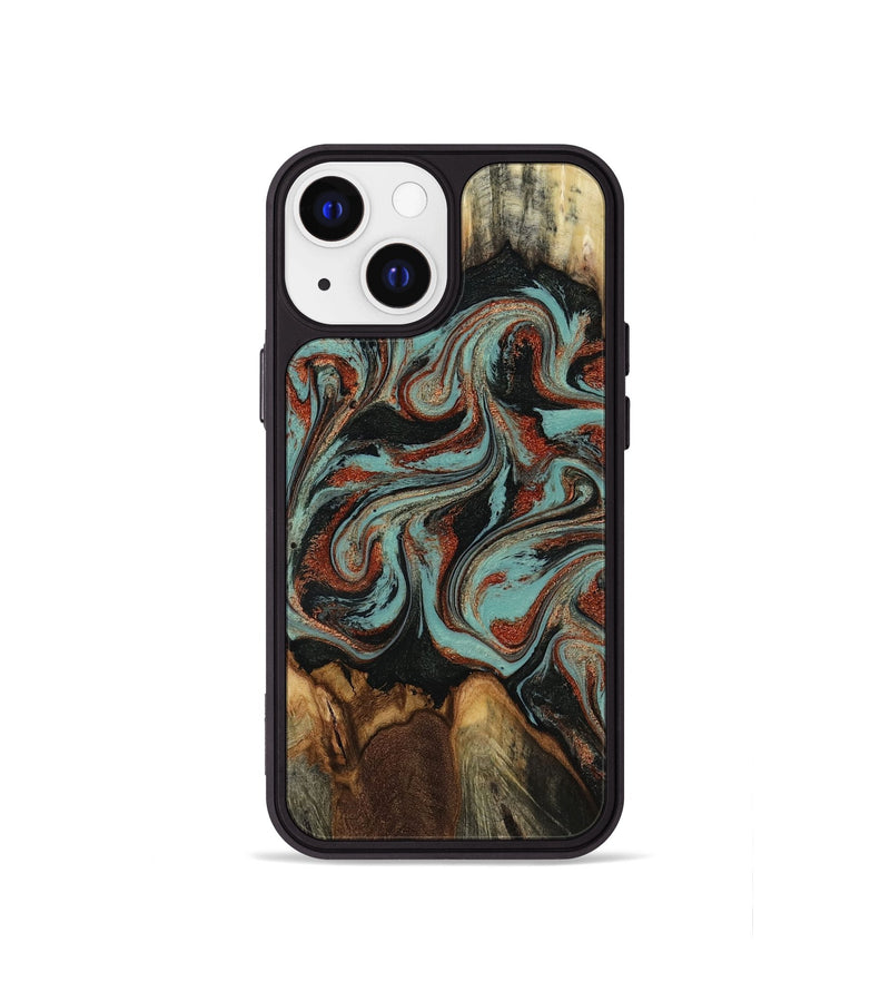 iPhone 13 mini Wood Phone Case - Tim (Green, 818052)