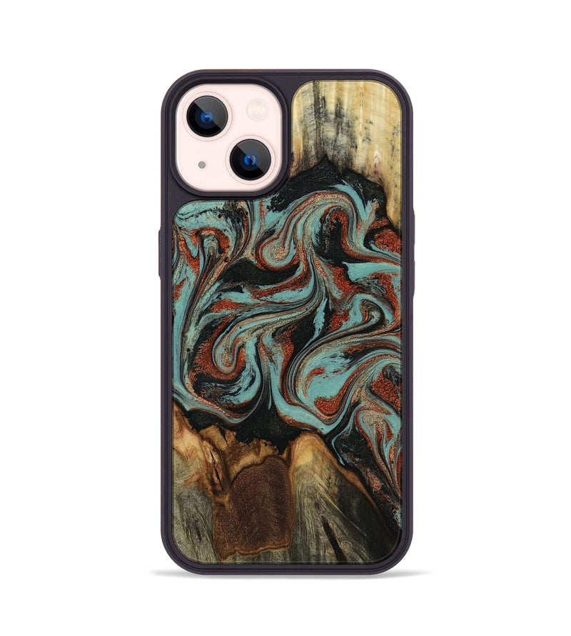 iPhone 14 Wood Phone Case - Tim (Green, 818052)