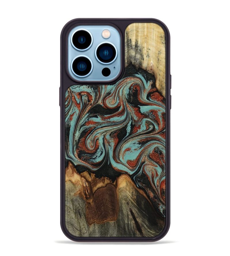 iPhone 14 Pro Max Wood Phone Case - Tim (Green, 818052)