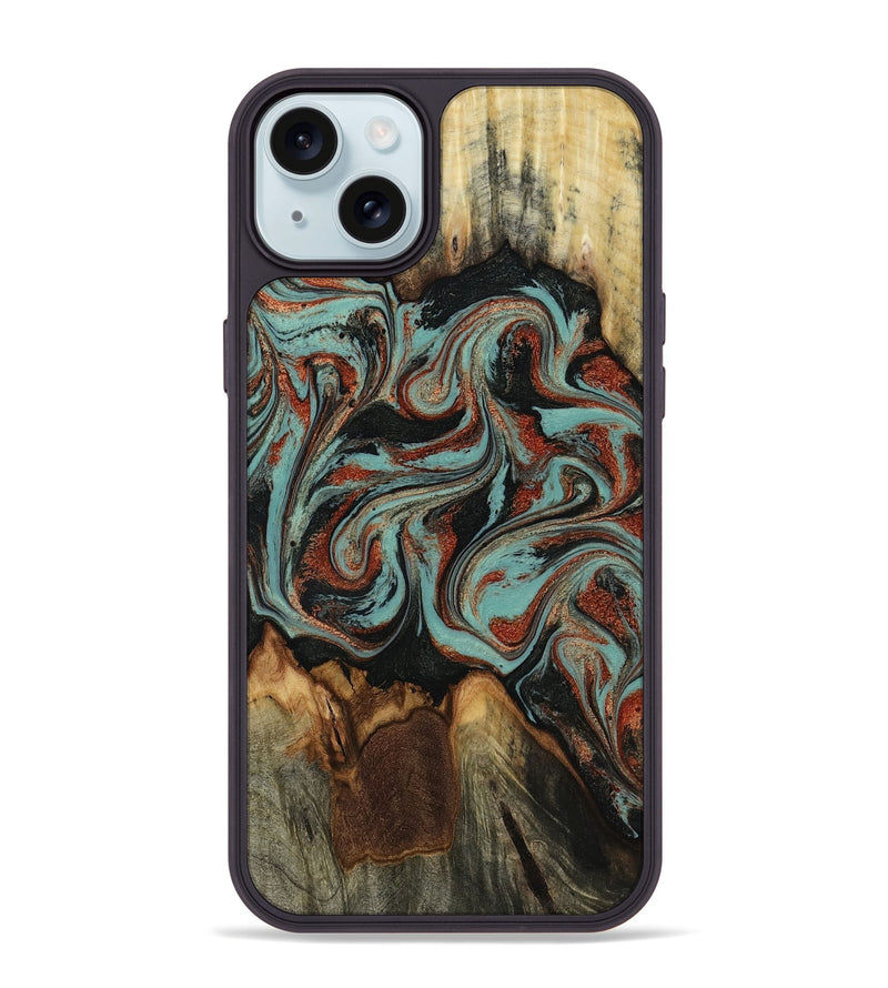 iPhone 15 Plus Wood Phone Case - Tim (Green, 818052)