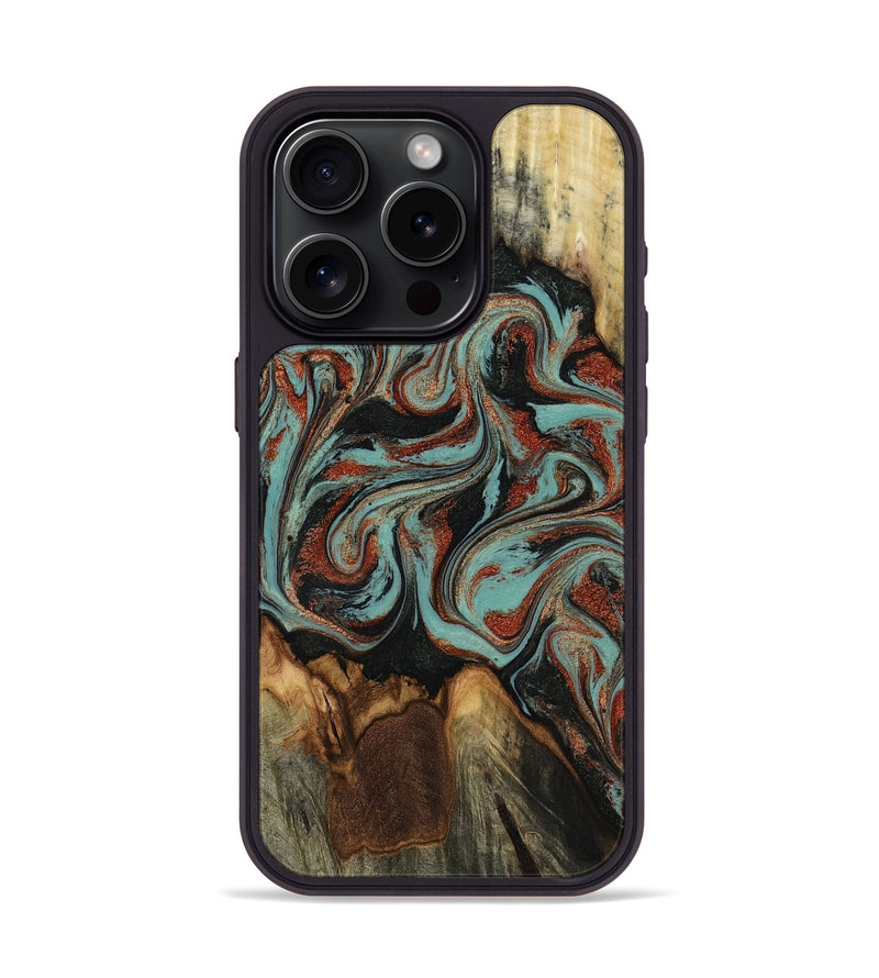 iPhone 15 Pro Wood Phone Case - Tim (Green, 818052)