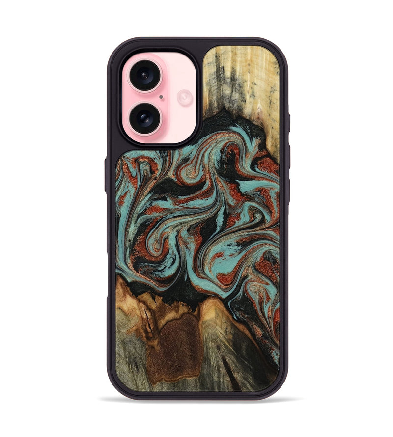 iPhone 16 Wood Phone Case - Tim (Green, 818052)