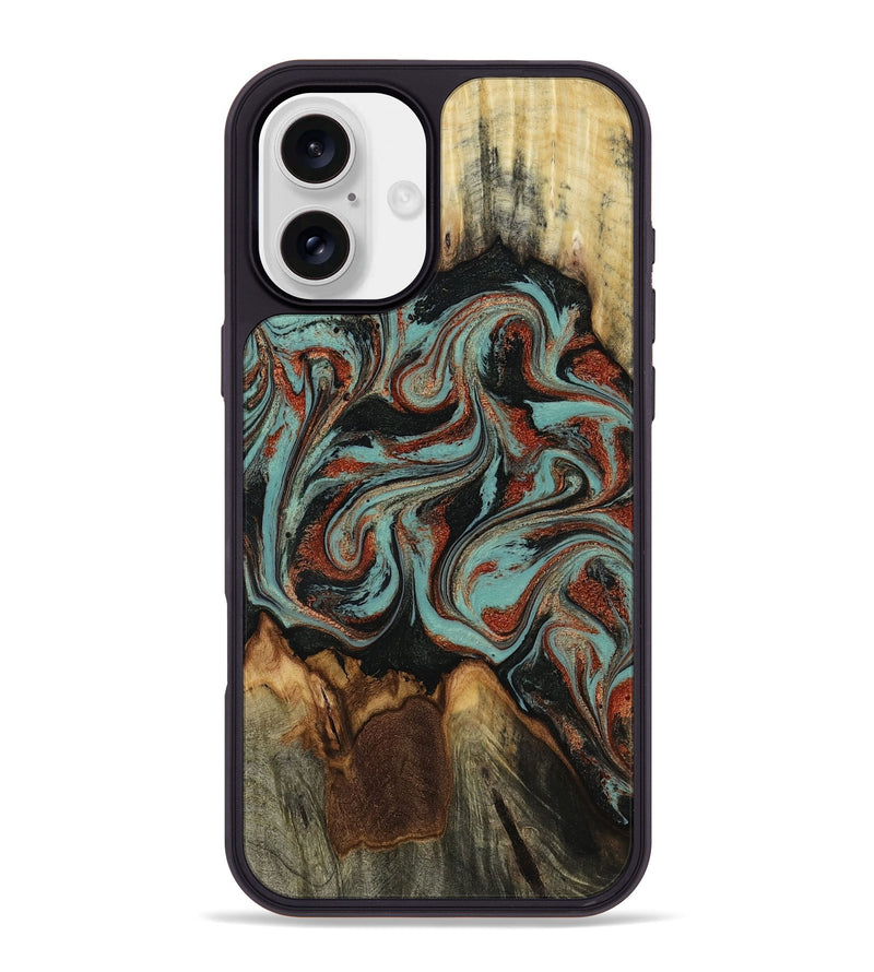 iPhone 16 Plus Wood Phone Case - Tim (Green, 818052)