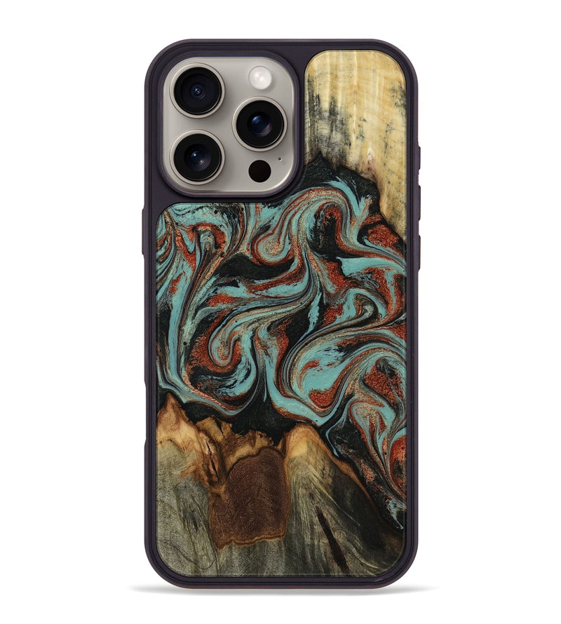iPhone 16 Pro Max Wood Phone Case - Tim (Green, 818052)