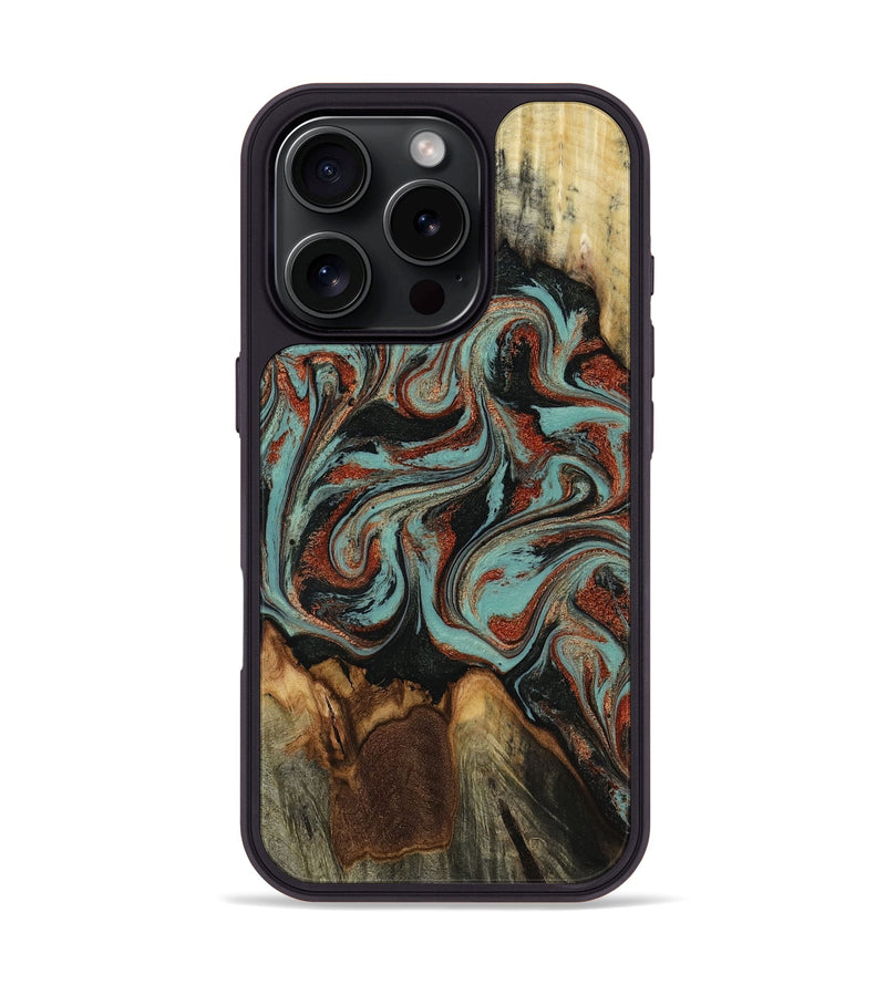 iPhone 16 Pro Wood Phone Case - Tim (Green, 818052)