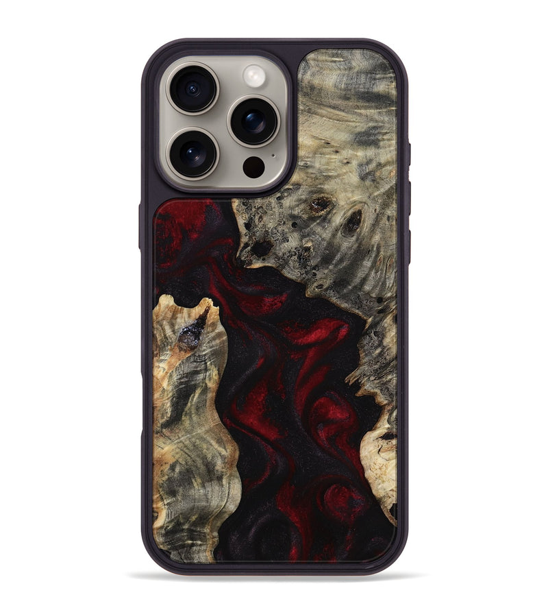 iPhone 16 Pro Max Wood Phone Case - Tamie (Red, 818057)