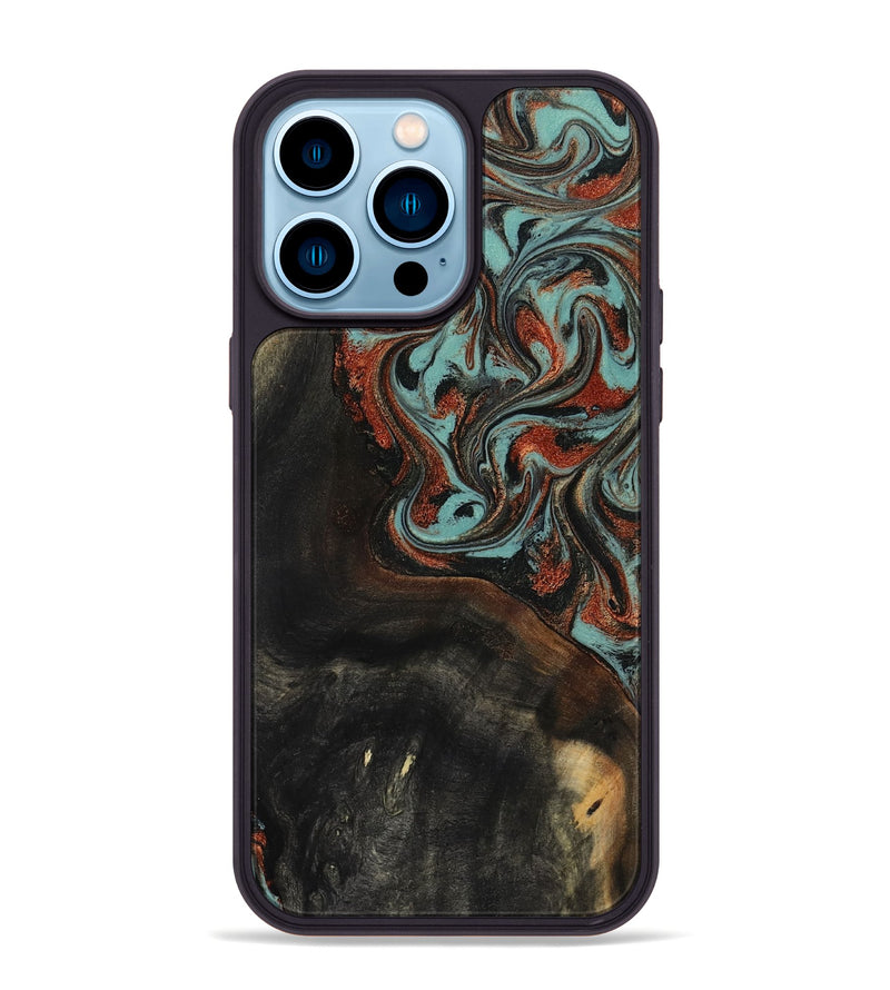iPhone 14 Pro Max Wood Phone Case - Lora (Green, 818124)