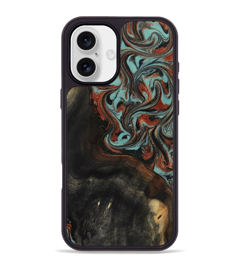 iPhone 16 Plus Wood Phone Case - Lora (Green, 818124)