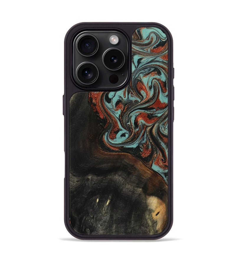 iPhone 16 Pro Wood Phone Case - Lora (Green, 818124)
