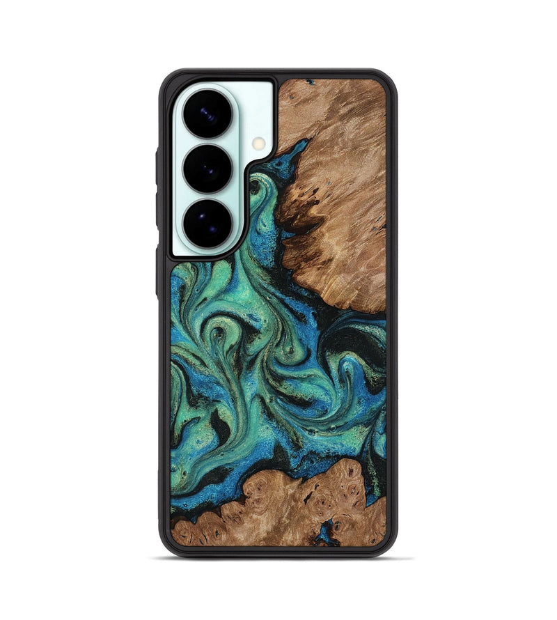 Galaxy S26 Wood Phone Case - Marva (Teal & Gold, 818127)