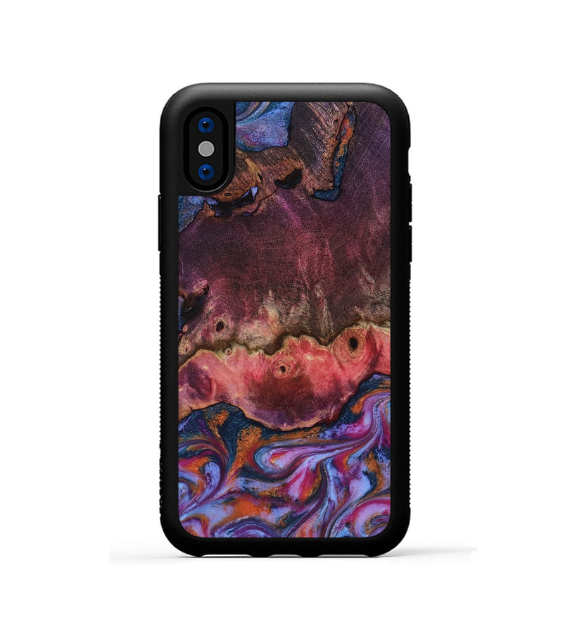 iPhone Xs Wood Phone Case - Jaxson (Blue, 818129)