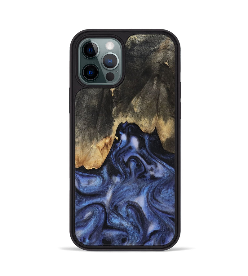 iPhone 12 Pro Wood Phone Case - Enrique (Blue, 818130)