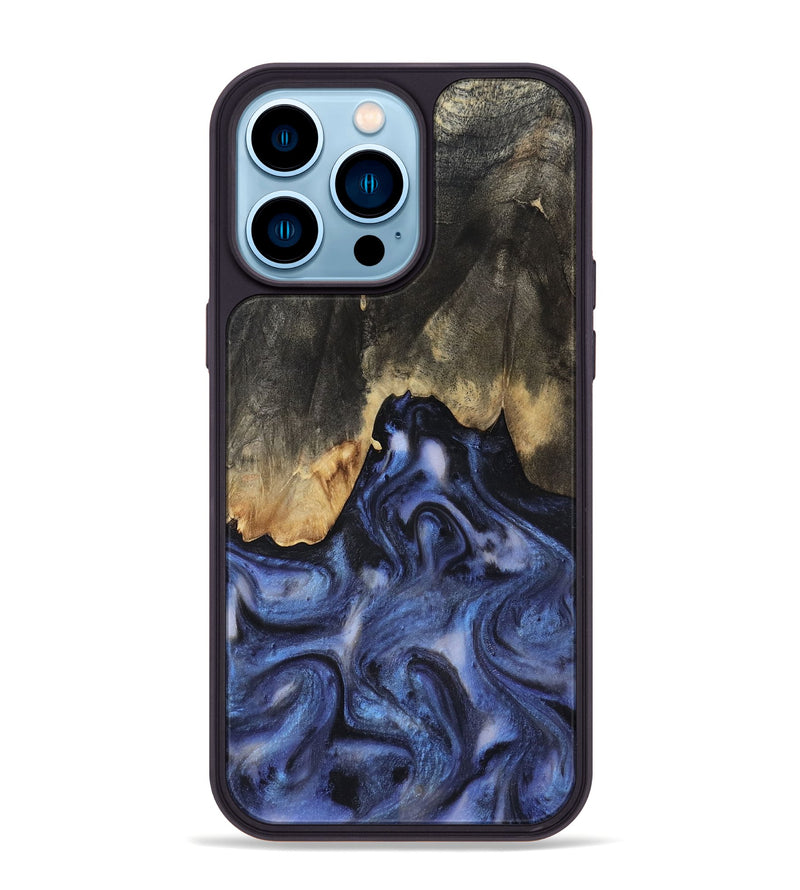 iPhone 14 Pro Max Wood Phone Case - Enrique (Blue, 818130)