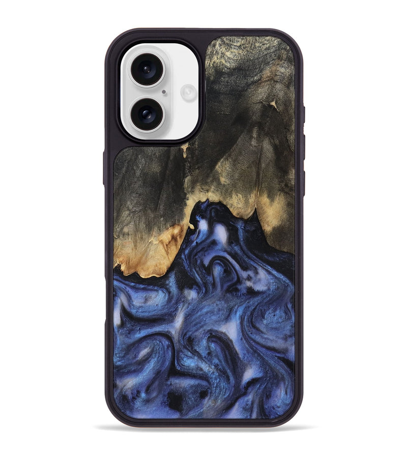 iPhone 16 Plus Wood Phone Case - Enrique (Blue, 818130)