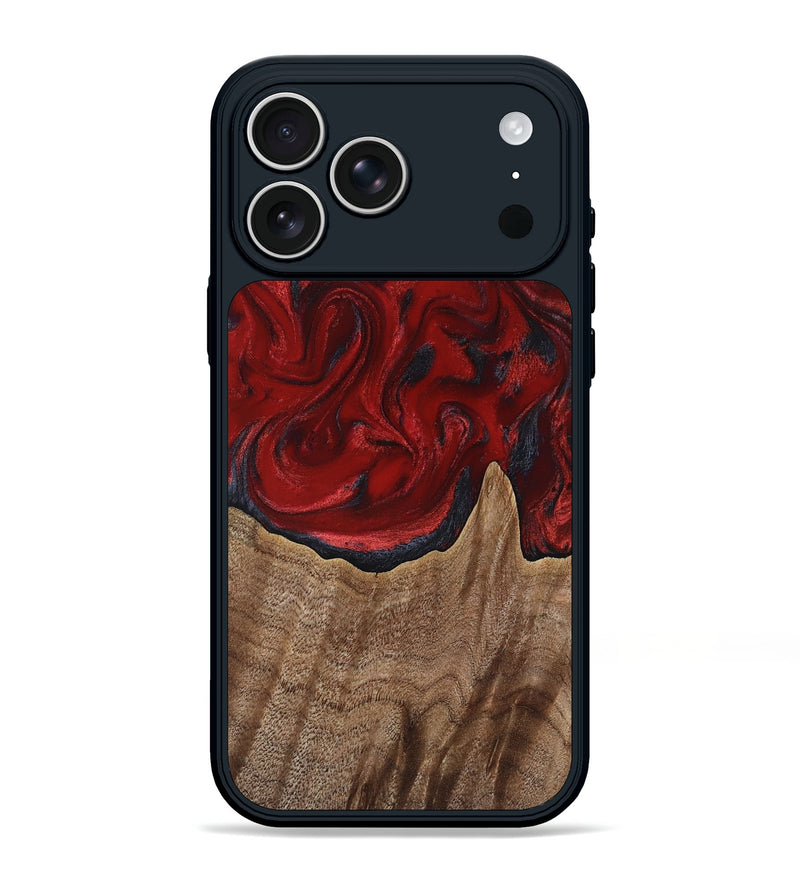 iPhone 17 Pro Max Wood Phone Case - Letha (Red, 818138)