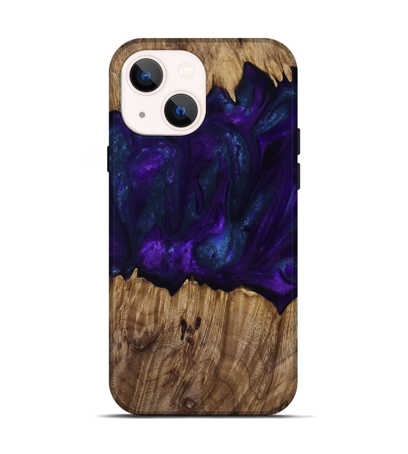 iPhone 14 Wood Live Edge Phone Case - Angus (Purple, 818242)