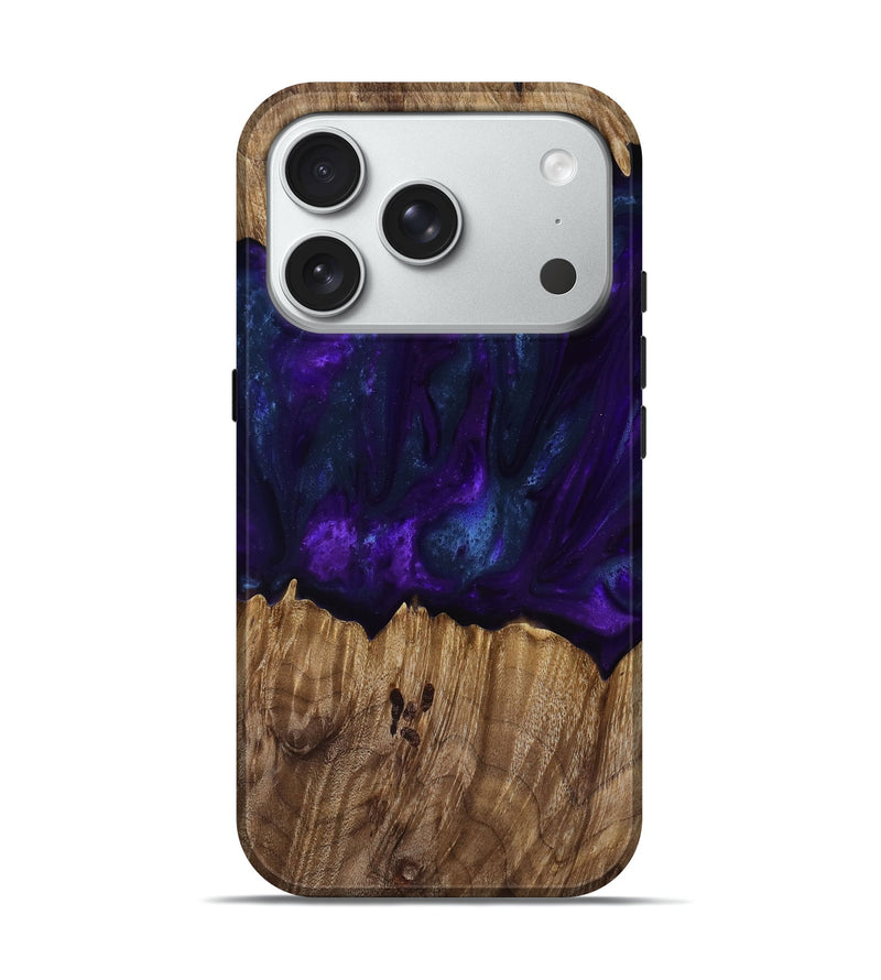 iPhone 18 Pro Wood Live Edge Phone Case - Angus (Purple, 818242)