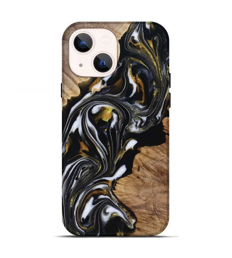 iPhone 13 Wood Live Edge Phone Case - Katy (Black & White, 818245)
