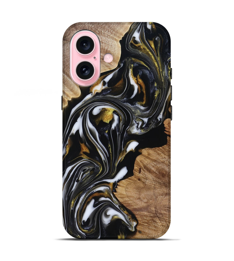 iPhone 17 Wood Live Edge Phone Case - Katy (Black & White, 818245)