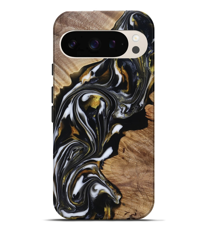 Pixel 10 Pro XL Wood Live Edge Phone Case - Katy (Black & White, 818245)