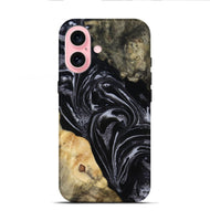 iPhone 16 Wood Live Edge Phone Case - Claude (Black & White, 818247)