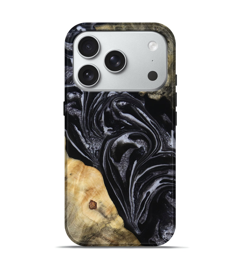 iPhone 18 Pro Wood Live Edge Phone Case - Claude (Black & White, 818247)