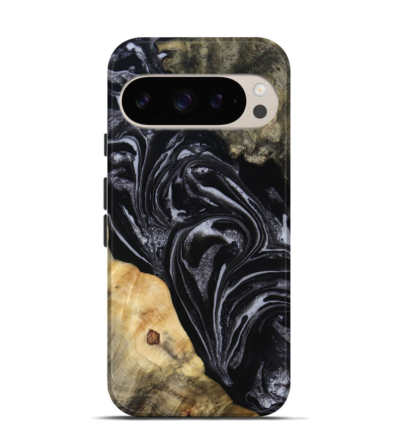 Pixel 9 Pro Wood Live Edge Phone Case - Claude (Black & White, 818247)