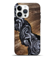 iPhone 15 Pro Max Wood Live Edge Phone Case - Siena (Black & White, 818251)