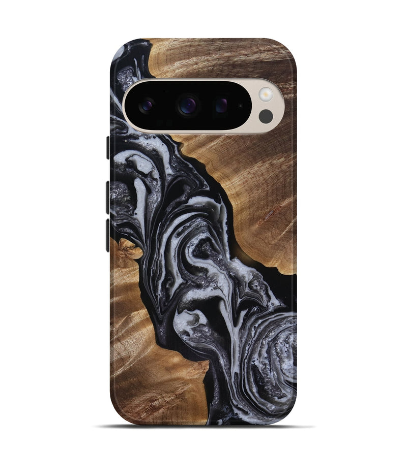 Pixel 10 Wood Live Edge Phone Case - Siena (Black & White, 818251)