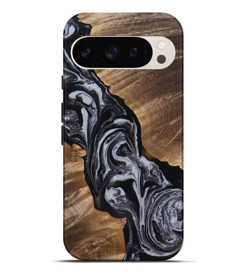 Pixel 10 Pro XL Wood Live Edge Phone Case - Siena (Black & White, 818251)