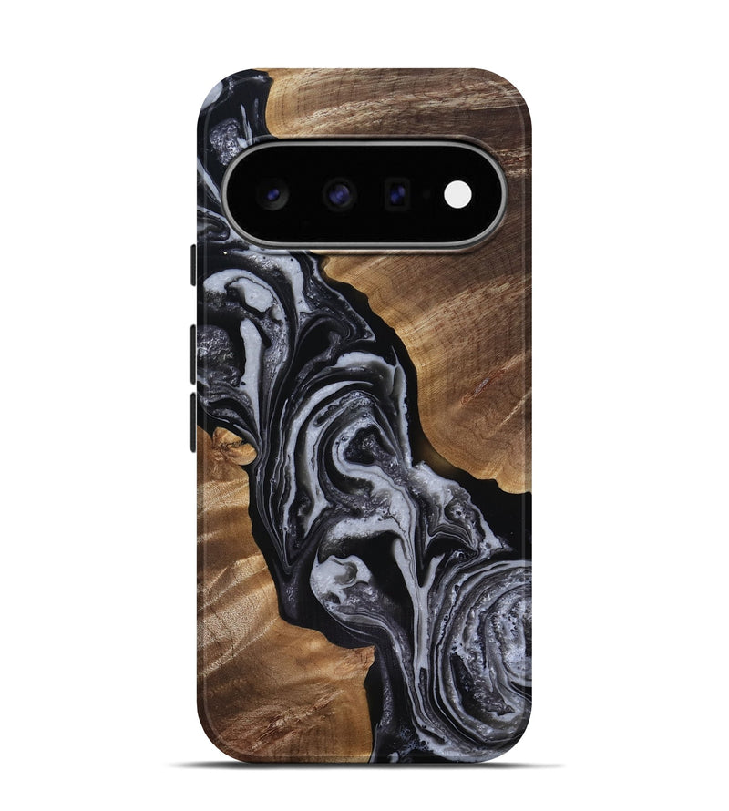 Pixel 11 Pro Wood Live Edge Phone Case - Siena (Black & White, 818251)