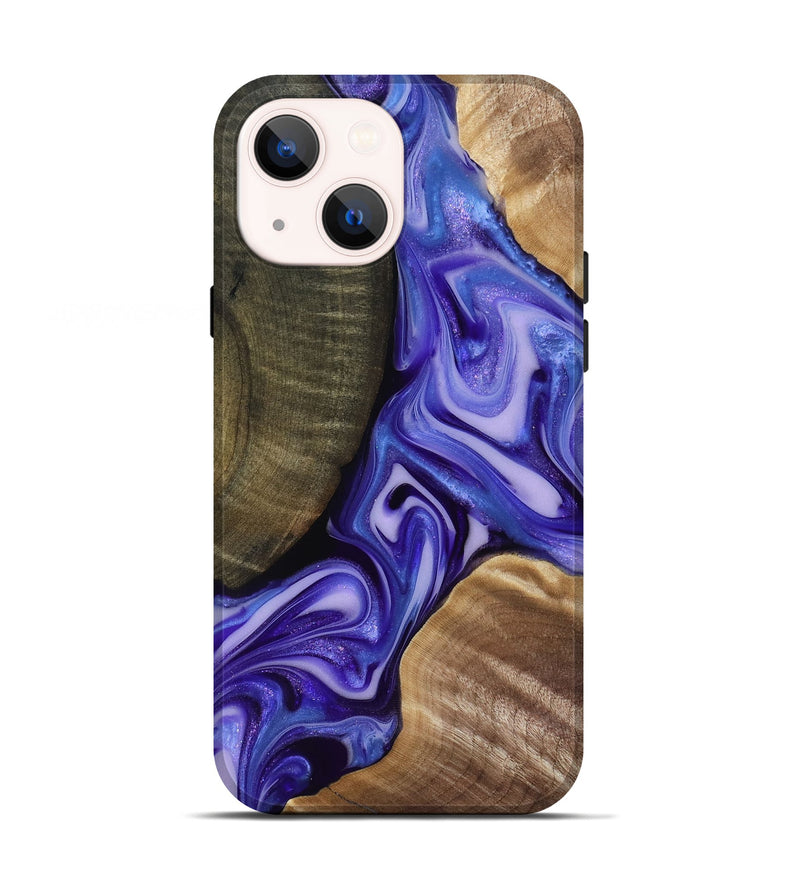 iPhone 13 Wood Live Edge Phone Case - Mike (Purple, 818256)